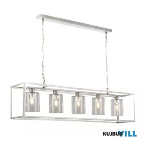  ALADDIN 7875-5SS Lux & Belle 5Lt Ceiling Pendant - Satin Silver & Clear Glass