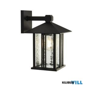   ALADDIN 7926BK Venice Outdoor Wall Light  -  Black & Water Glass, IP44
