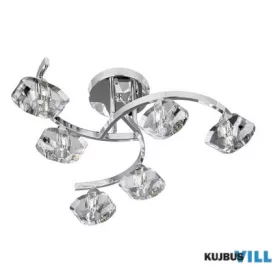   ALADDIN 8086-6CC Sculptured Ice II 6Lt Flush - Chrome & Glass