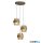 ALADDIN 82433-3SA Royal 3Lt Multi Drop Pendant, Sand Metal, Amber Ribbed Glass