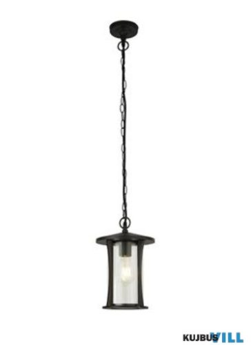 ALADDIN 8476BK Pagoda Outdoor Pendant - Black Metal With Clear Glass, IP44