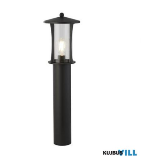 ALADDIN 8478-730 Pagoda 730mm Outdoor Post - Black Metal > Clear Glass, IP44