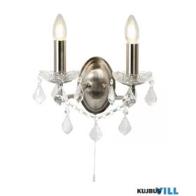   ALADDIN 8732-2SS Paris 2Lt Wall Light -Satin Silver & Clear Crystal Drops