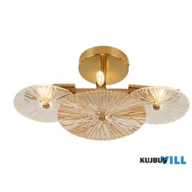   ALADDIN 88210-5BZ Wagon Wheel 5Lt Pendant - Bronze Metal & Clear & Amber Glass