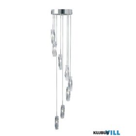   ALADDIN 888-8 Sculptured Ice Multi-Drop Pendant - Chrome & Glass