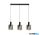 ALADDIN 88912-3BK Sweden 3Lt Bar Pendant - Black Metal & Smoked Ombre Glass