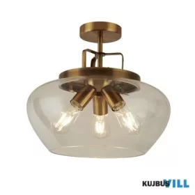 ALADDIN 8973-3BZ Boule 3Lt Semi Flush - Bronze & Clear Glass