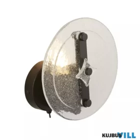   ALADDIN 91482BK Lux&Belle 1LT Wall Light-Black Metal & Clear Bubble Glass