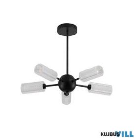   ALADDIN 96505-5BK Cosmic 5Lt Semi-flush Black Metal with Textured Acrylic