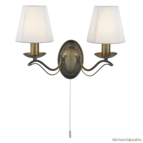 ALADDIN 9822-2AB Andretti 2Lt Wall Light - Antique Brass > Cream Shades