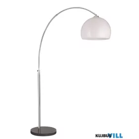   ALADDIN EU1037CC Arcs Floor Lamp - Chrome, Black Marble Base & White Shade