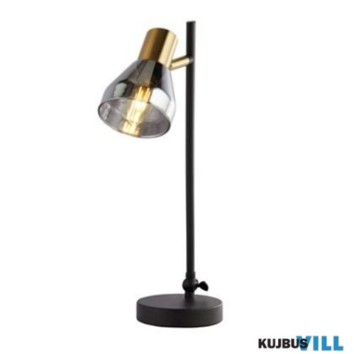 ALADDIN EU23802-1SM Westminster Table Lamp - Black, Satin Brass > Smoked Glass