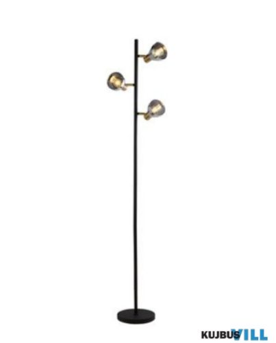 ALADDIN EU23803-3SM Westminster 3Lt Floor Lamp-Black, Satin Brass > Smoked Glass