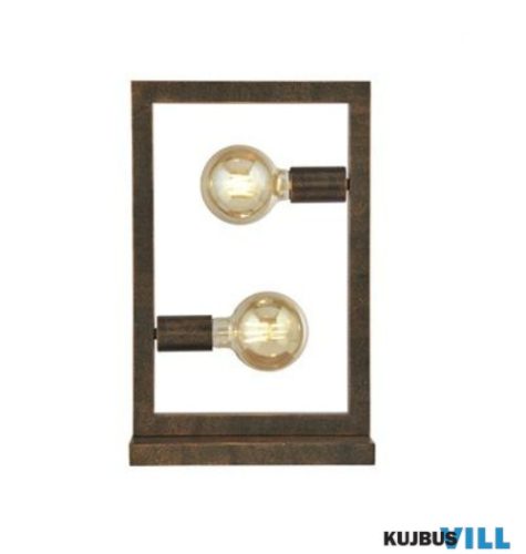 ALADDIN EU24101-2RU Oblong 2Lt Table Lamp - Rustic Brown Metal
