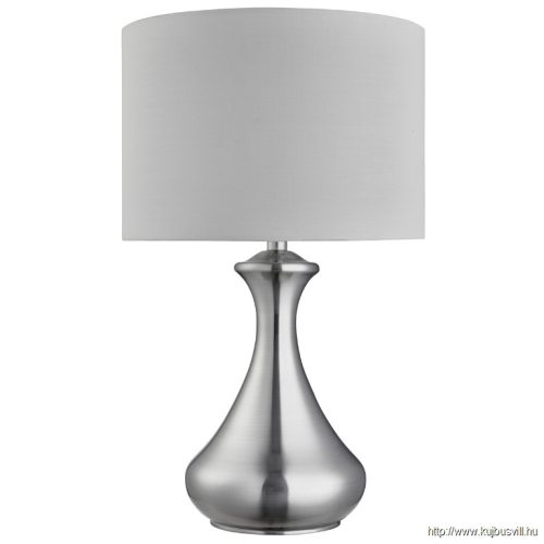 ALADDIN EU2750SS Touch Table Lamp - Satin Silver > Fabric Shade