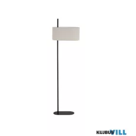   ALADDIN EU30502BK Hessian 1Lt Floor Lamp, Black Metal with Linen Shade