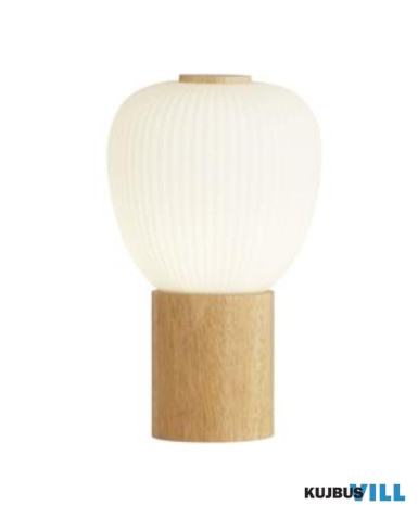 ALADDIN EU31410-1NA Ella Table Lamp - wood with opal ribbed glass shade