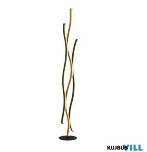 ALADDIN EU32102-1BK Bloom Swirl LED Floor Lamp - Black Metal > Wood Effect