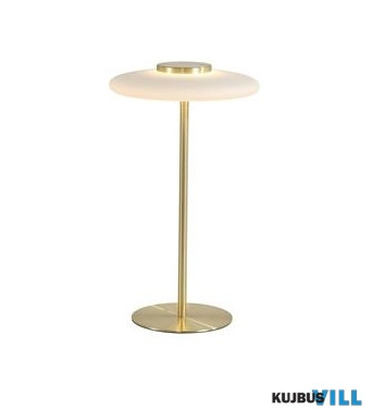 ALADDIN EU33120PB Record LED Table Lamp, Gold Metal with White Glass