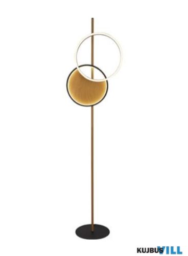 ALADDIN EU36302-1BK Curio LED Floor Lamp - Black With Wood Effect