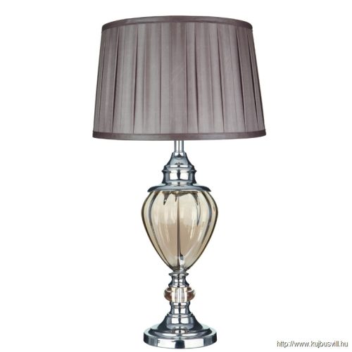 ALADDIN EU3721AM Greyson Table Lamp - Amber Glass Urn > Brown Pleated Shade