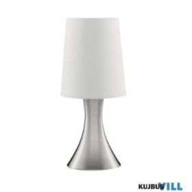   ALADDIN EU3922SS Touch Table Lamp - Satin Silver Metal > White Fabric Shade