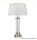 ALADDIN EU5141SS Pedestal Table Lamp - Clear Glass, Satin Silver, Cream Shade