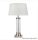 ALADDIN EU5141SS Pedestal Table Lamp - Clear Glass, Satin Silver, Cream Shade