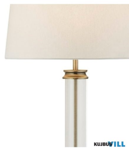 ALADDIN EU5142AB Pedestal Floor Lamp- Clear Glass, Antique Brass, White Shade