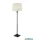 ALADDIN EU5142BK Pedestal Floor Lamp- Black Metal, Glass & White Fabric Shade