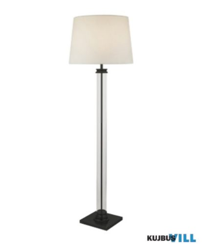 ALADDIN EU5142BK Pedestal Floor Lamp - Clear Glass, Black Metal > White Shade