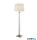 ALADDIN EU5142SS Pedestal Floor Lamp - Clear Glass, Satin Silver, White Shade