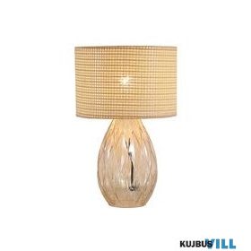   ALADDIN EU54636CP Diane 1Lt Table Lamp, Champagne Glass with Rattan Shade