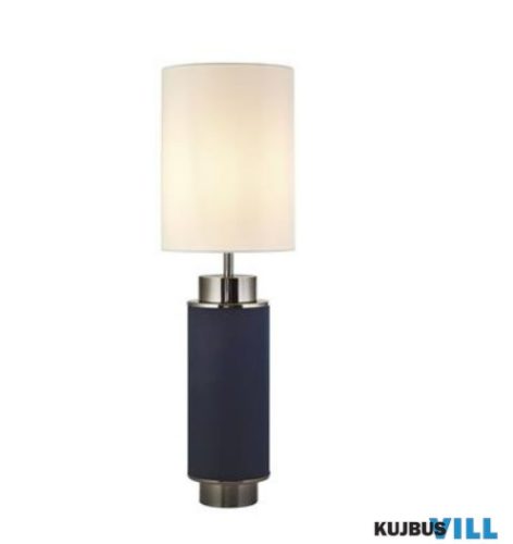ALADDIN EU59041BK Flask Table Lamp - Navy Linen with Black Nickel, White Shade