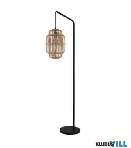 ALADDIN EU60096BK x Java Floor Lamp - Black with Bamboo Frame Shade