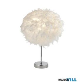   ALADDIN EU60392CC Hattie Table Lamp - White Feather > Chrome Metal