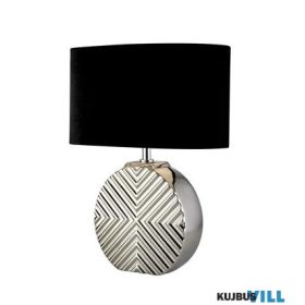  ALADDIN EU60804CC Regen Table Lamp - Chrome Ceramic with Black Fabric Shade