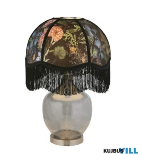 ALADDIN EU60876 Regina Table Lamp - Midnight Garden Print With Smoke Glass