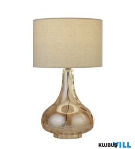 ALADDIN EU60982 Torino Table Lamp - Amber Glass With Linen Shade