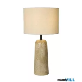   ALADDIN EU62019 Agra Table Lamp -  Travertine effect & Fabric Shade