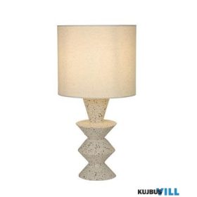   ALADDIN EU62021CR Malacca Table Lamp - Stoneware > White Fabric Shade