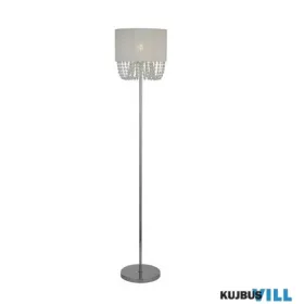   ALADDIN EU62618CC Bellano Floor Lamp -  Chrome Metal, White Fabric, Clear Acry