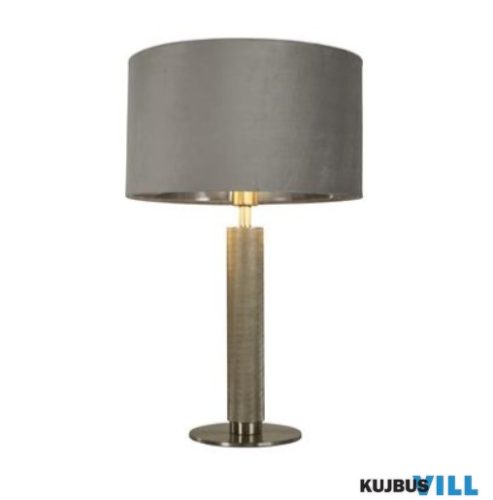 ALADDIN EU65721GY London Table Lamp - Knurled Satin Nickel,Grey Velvet Shade