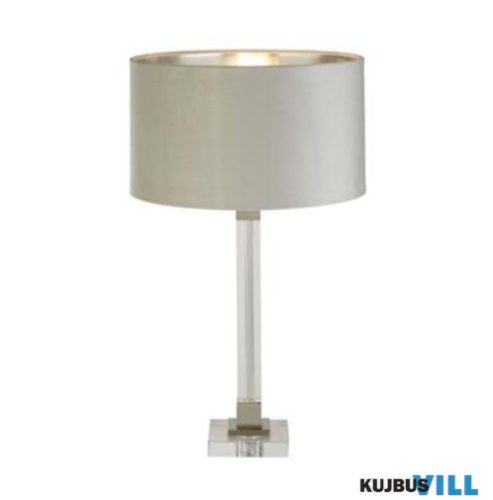 ALADDIN EU67521GY Scarborough Table Lamp-Crystal,Satin Nickel,Grey Velvet