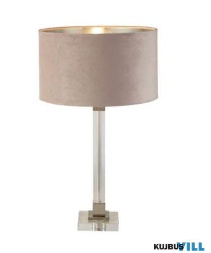 ALADDIN EU67521PI Scarborough Table Lamp-Crystal,Satin Nickel,Pink Velvet