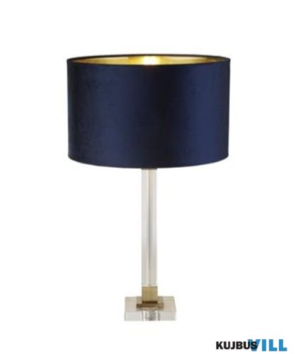 ALADDIN EU67522AZ Scarborough Table Lamp-Crystal,Satin Nickel,Navy Velvet