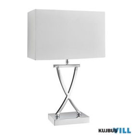   ALADDIN EU7923CC Club  Table Lamp - Chrome Metal > White Faux Silk Shade