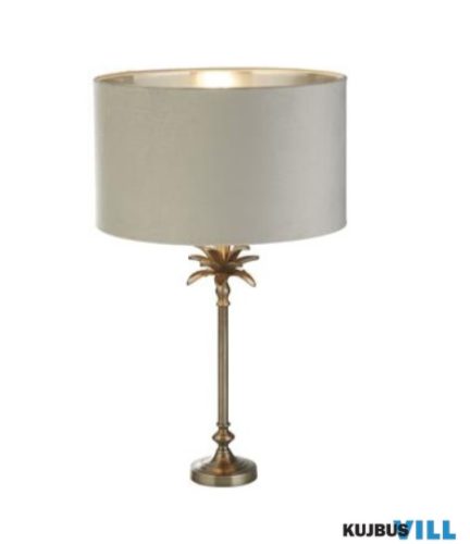ALADDIN EU81210GY Palm Table Lamp - Antique Nickel > Grey Velvet Shade