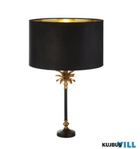 ALADDIN EU81211BK Palm Table Lamp - Black > Brass Metal > Black Velvet Shade