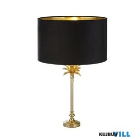   ALADDIN EU81212BK Palm Table Lamp - Satin Brass > Black Velvet Shade